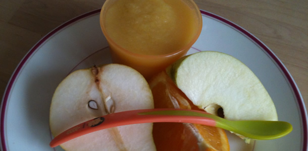 Compote de pomme/poire/orange pour bébé (à partir de 4 mois)