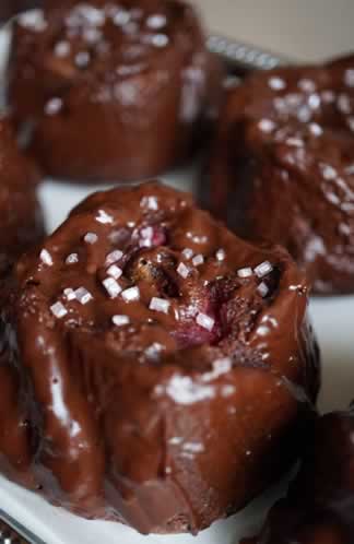 Muffins au chocolat de Christophe Felder (insert framboises)