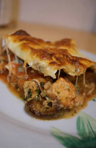 Lasagnes au saumon, épinards et légumes