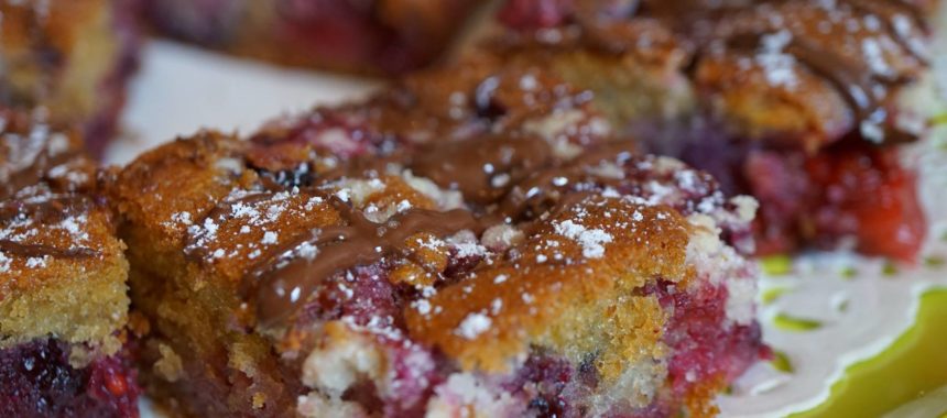 Crumb cake aux fruits rouges