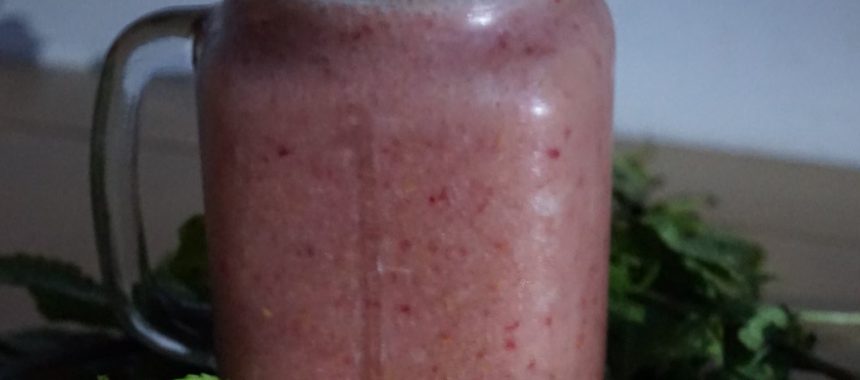 Smoothie abricots-framboises à l’eau gazeuse