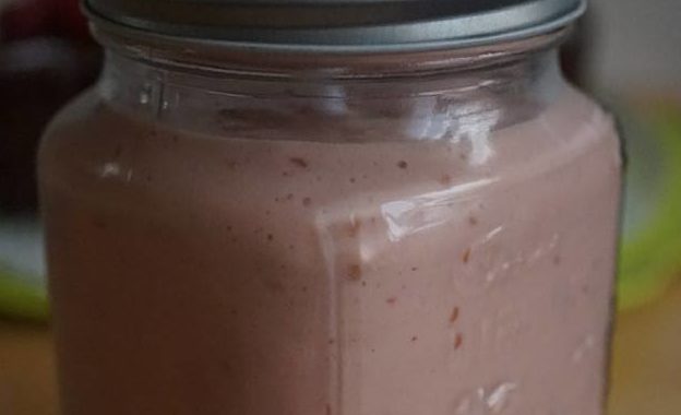 Milk-shake au lait de coco-framboises- mangue