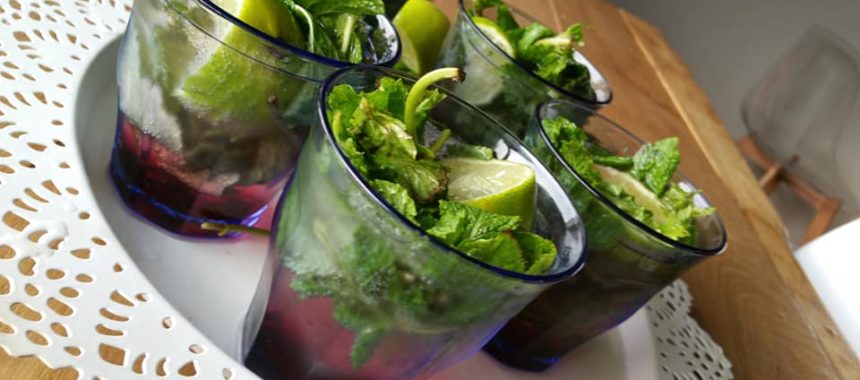 Mojito maison framboise (sans alcool)